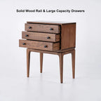 Walnut Ash Wood Chest Cabinet With 3 Drawers, 23.6 x 14.2 x 31.5 in