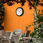 Outdoor Wall Clock With Thermometer And Hygrometer, 24-Inch, Black