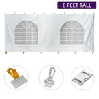 TentandTable Standard Waterproof Sidewall Kit for 8 ft Sides, White, 10 ft x 20 ft