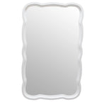 Curved Scallop Wood Frame Accent Mirror, 23.5 in L x 38 in W x 1 in H - Antique-Brown Or White