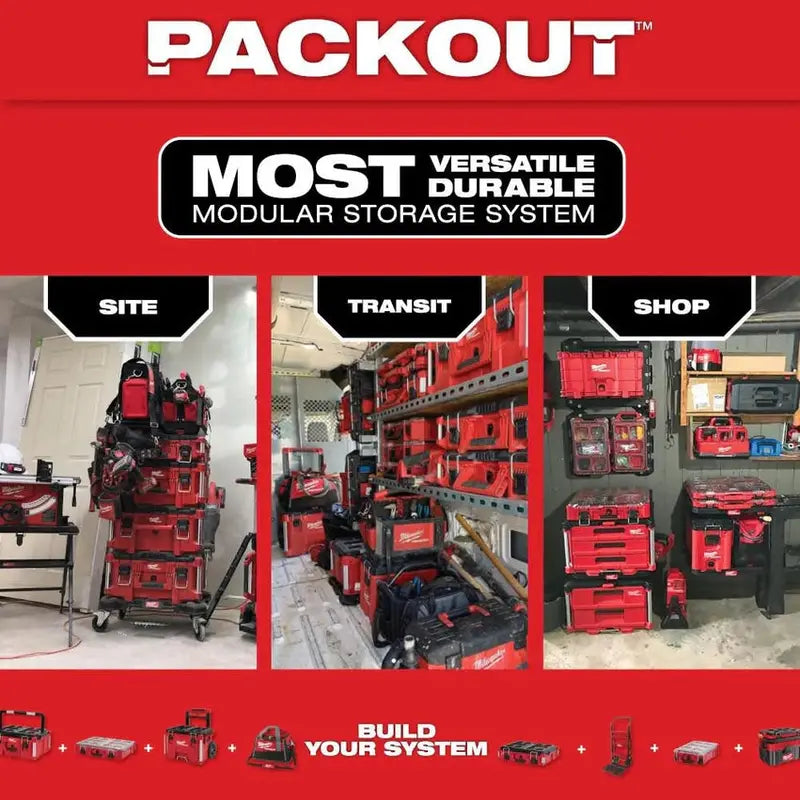 Milwaukee PACKOUT 3-Drawer Rolling Tool Box, 50 lbs Capacity - 48-22-8443