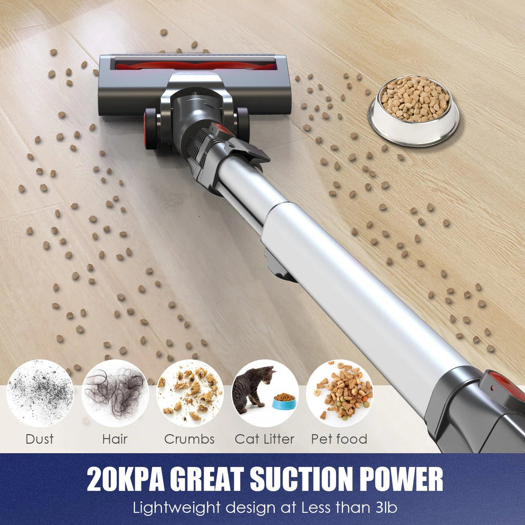 MOOSOO 4-in-1 Cordless Stick Vacuum Cleaner, 1.3L, 120W - XL-618A