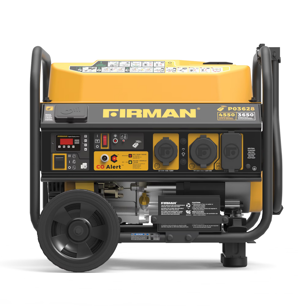 FIRMAN Portable Gas Generator 4550/3650 Watt, Remote Start And CO Alert - P03628