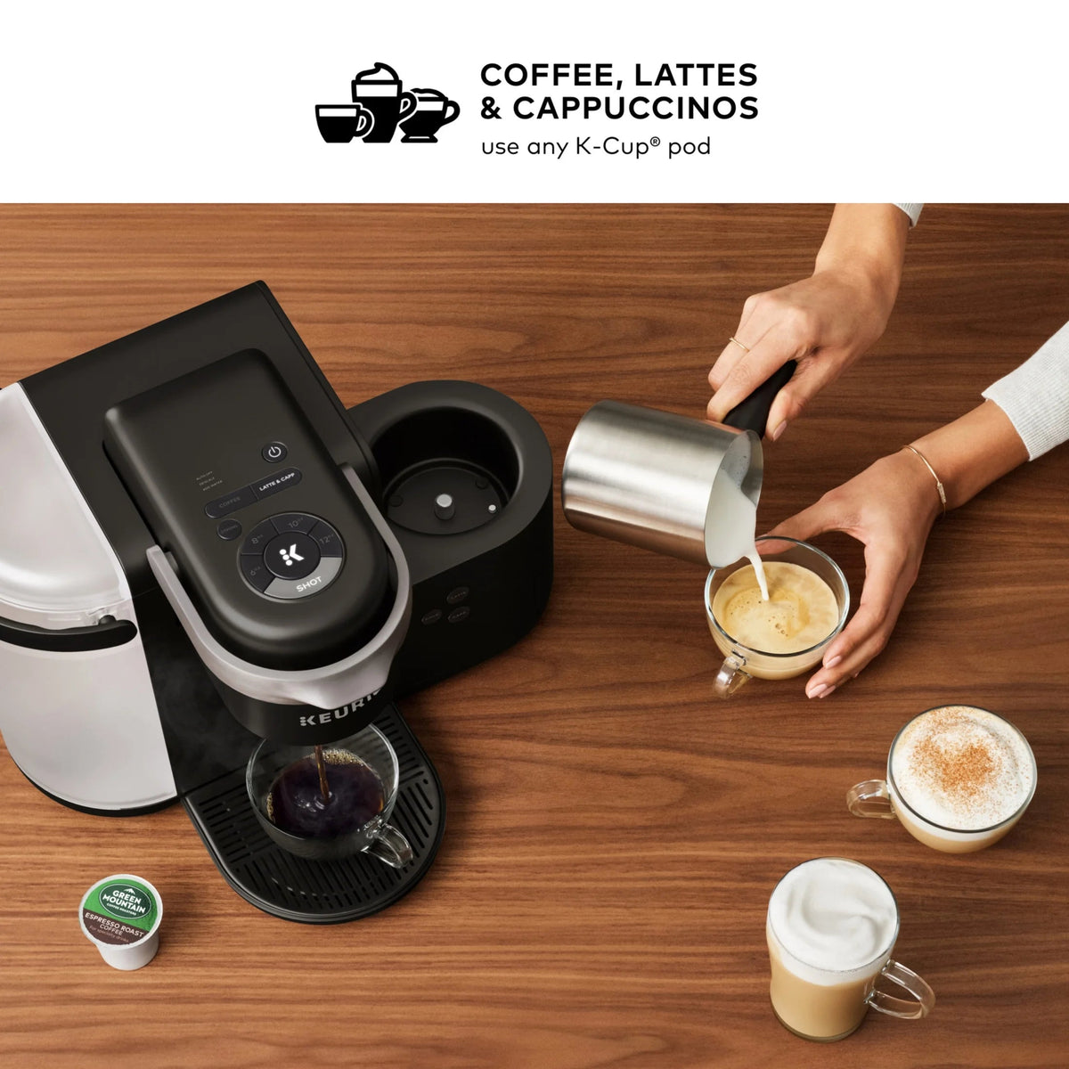 Keurig K-Cafe Single Serve K-Cup Coffee, Latte And Cappuccino Maker - Dark Charcoal