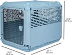 SportPet Designs Plastic Airline Approved Rolling Dog Kennel With Wire Door, XXX-Large, Gray, 48in L x 32in W x 36in H