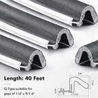 V-Shaped Q Foam Kerf Door Weather Stripping, 0.57 Inch