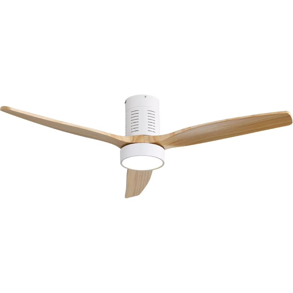 52in 3-Blade Ceiling Fan With Lights, Remote Control, 6 Speeds, Matte Black and Black Walnut