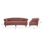 Jennifer Taylor Home La Rosa Chesterfield Sofa, 84-inch Velvet Tufted Upholstery - La Rosa 84 Mid
