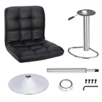 ZENY Bar Stool Set Of 4 With Soft Cushion And Metal Frame - Black