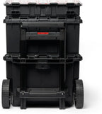 Keter Rolling Tool Box System, 3 Piece, Black/Red - 3 Piece Resin Modular Toolbox System