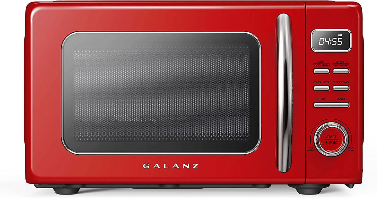 Galanz Retro Countertop Microwave Oven, 0.9 cu ft, Red - GLCMKZ09RDR09
