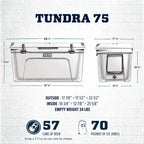 YETI Tundra 75 Cooler, Desert Tan - 100.75010000