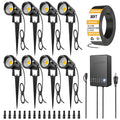 8 Pack 5W LED Low Voltage Landscape Spotlight Kit, 3000K Warm White - 60W Transformer