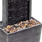Teamson Home Faux Slate Outdoor LED Waterfall Fountain, 38.5 in, Red Rock