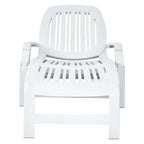 Folding Plastic Outdoor Chaise Lounge Chair With Wheels, 6-Position, 65.5 x 29 x 16.5-37 in, 330 lbs