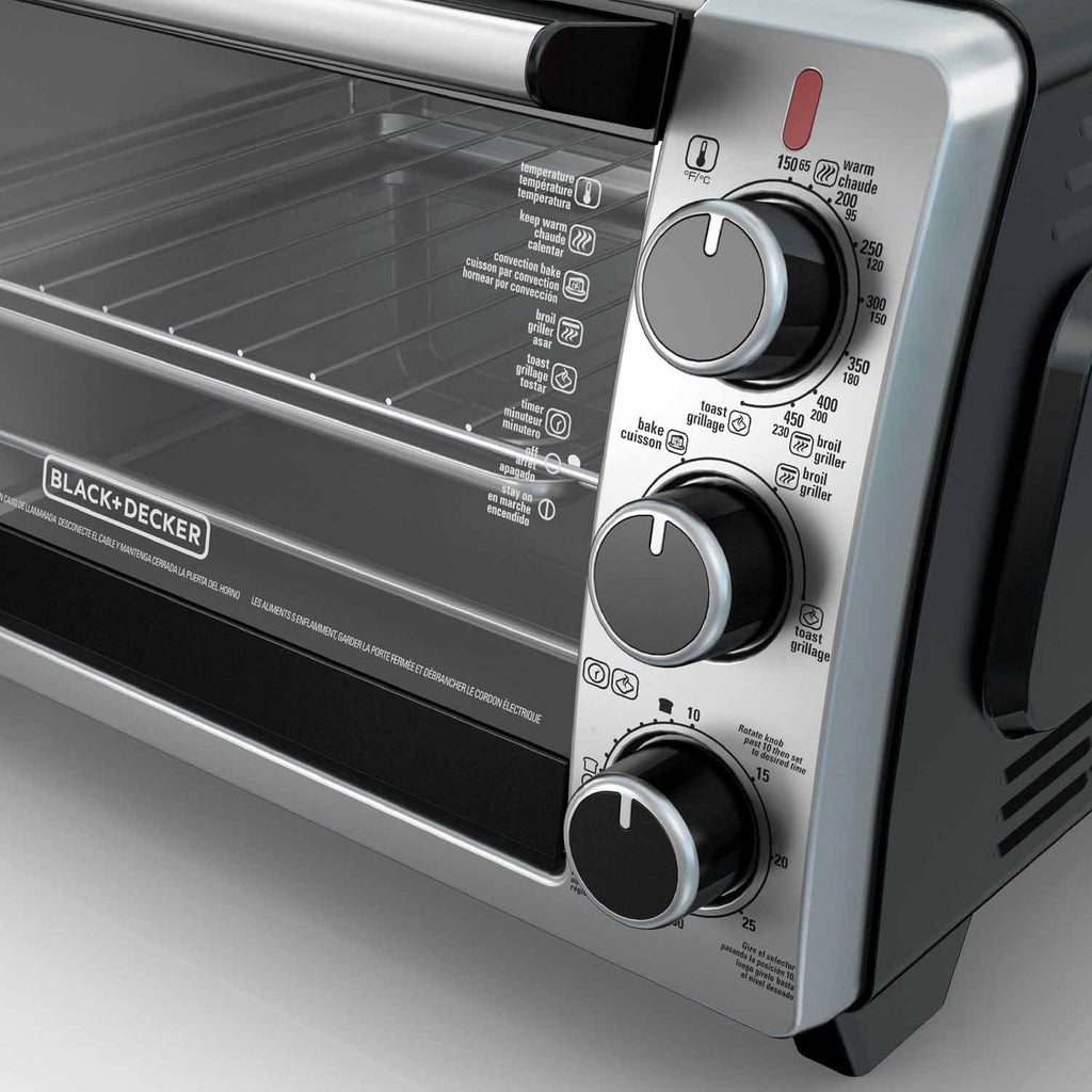 BLACK+DECKER 6-Slice Toaster Oven, Black - TO1950SBD