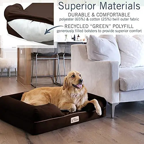 PetFusion Ultimate Orthopedic Dog Bed - Large, 50 x 40 x 13 in, 6-inch CertiPUR-US Memory Foam