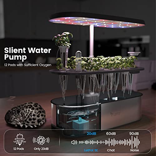 LetPot Smart Hydroponic Growing System, 12 Pods Indoor Herb Garden Kit - LPH-SE