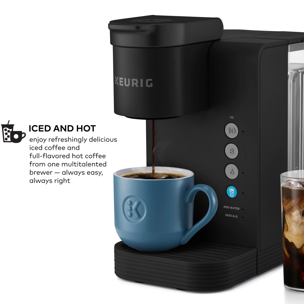Keurig Single-Serve K-Cup Pod Coffee Maker, White - K-Iced Essentials