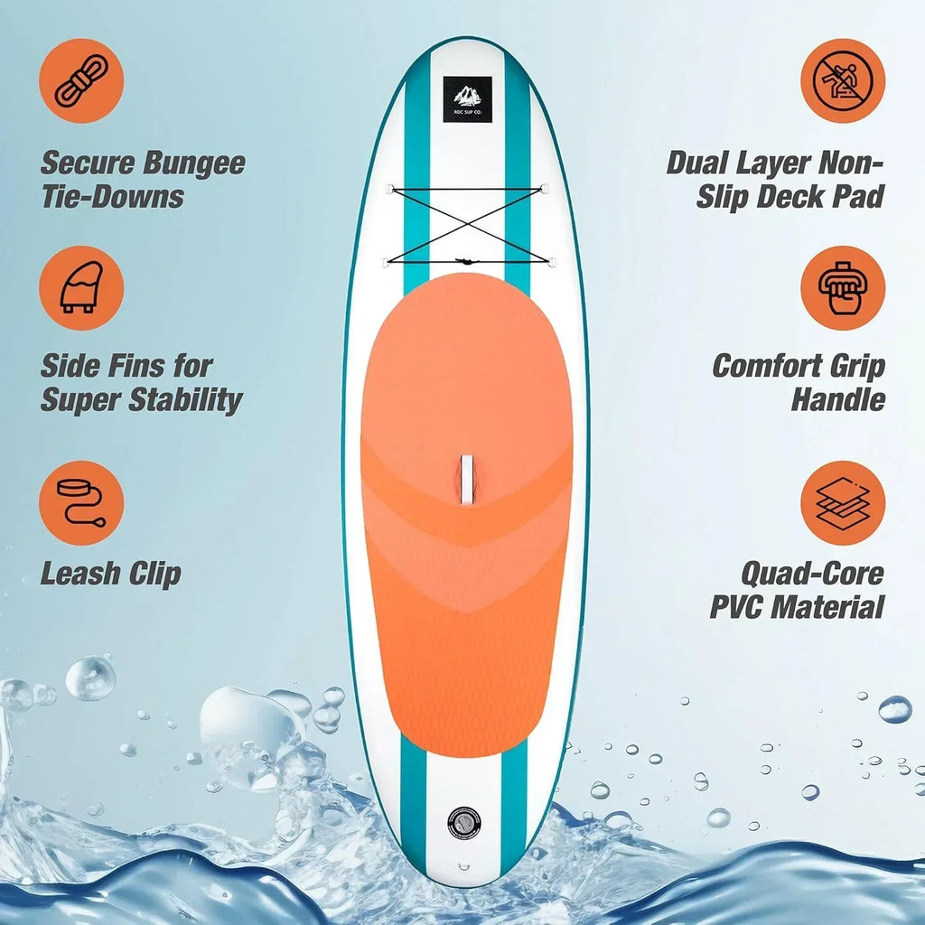 ROC Inflatable Stand-Up Paddle Board With Anti-Slip Comfortable Deck