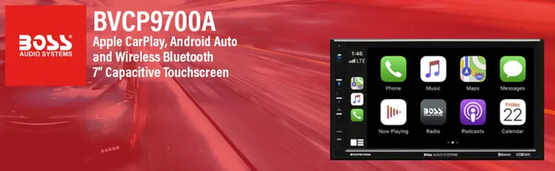 BOSS Audio Systems Double Din Car Stereo With 7 Inch Touchscreen, Apple CarPlay And Android Auto - BVCP9700A