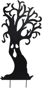 Haunted Hill Farm Black Iron Haunted Tree Silhouette, 0.8 x 34.5 x 66.5 inches - HHMTTREE066-0BLK