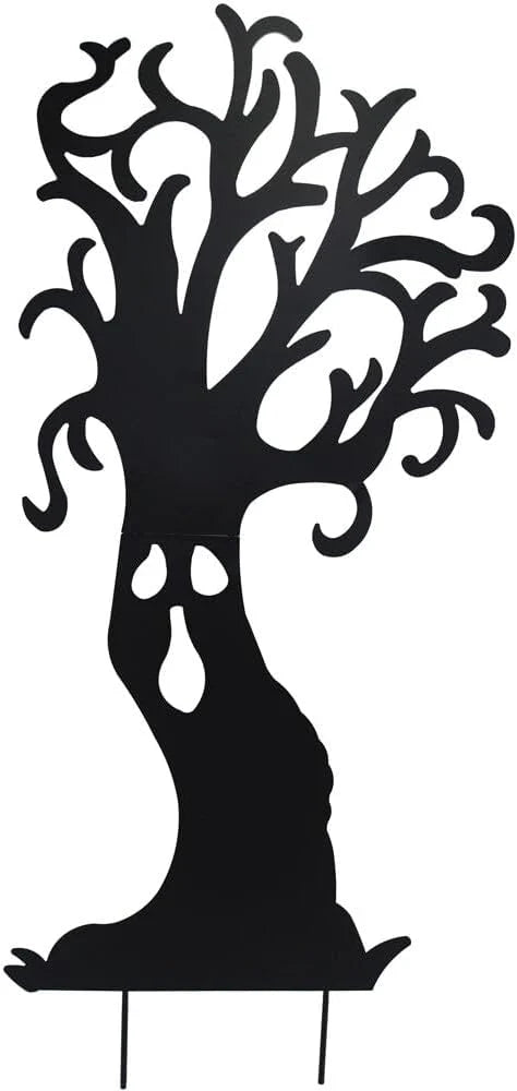 Haunted Hill Farm Black Iron Haunted Tree Silhouette, 0.8 x 34.5 x 66.5 inches - HHMTTREE066-0BLK