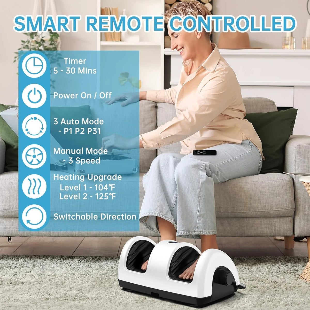 TISSCARE Shiatsu Foot, Leg And Calf Massager With Heat
