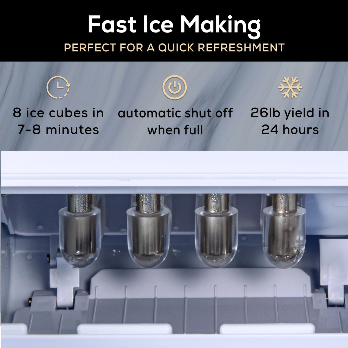 Igloo Self-Cleaning Countertop Ice Maker, 26 lbs. Per Day, 8 Pieces Every 7-8 Minutes, Aqua