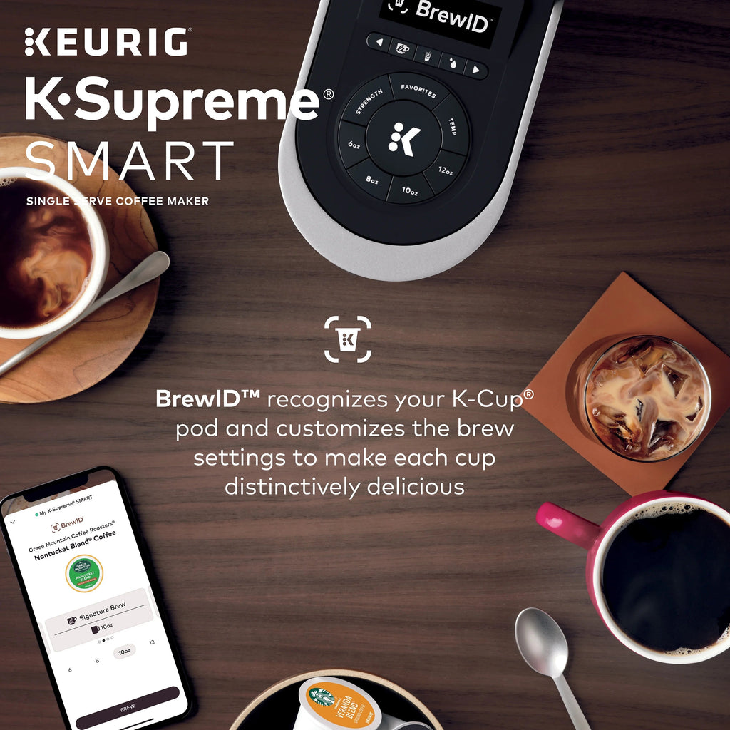 Keurig K-Supreme SMART Coffee Maker, 6-12 oz, Black - K-Supreme SMART