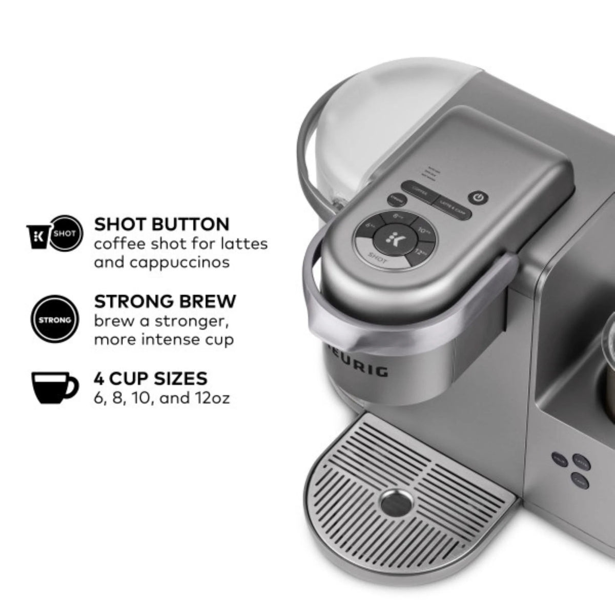 Keurig K-Cafe Single Serve K-Cup Coffee, Latte And Cappuccino Maker - Dark Charcoal