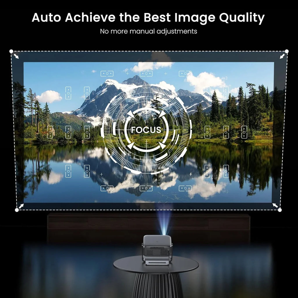 HAPPRUN Outdoor Smart Projector, 2000 ANSI Lumens, 1920 x 1080, 4K Decoding - Google TV