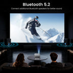 HAPPRUN Outdoor Smart Projector, 2000 ANSI Lumens, 1920 x 1080, 4K Decoding - Google TV