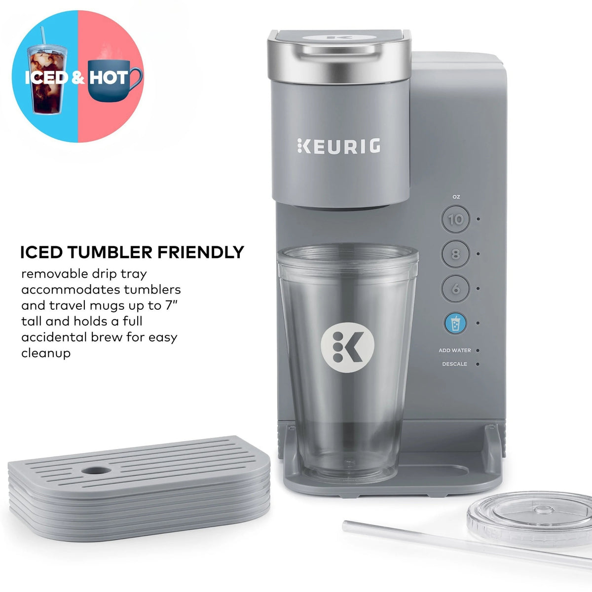 Keurig Single-Serve K-Cup Pod Coffee Maker, White - K-Iced Essentials