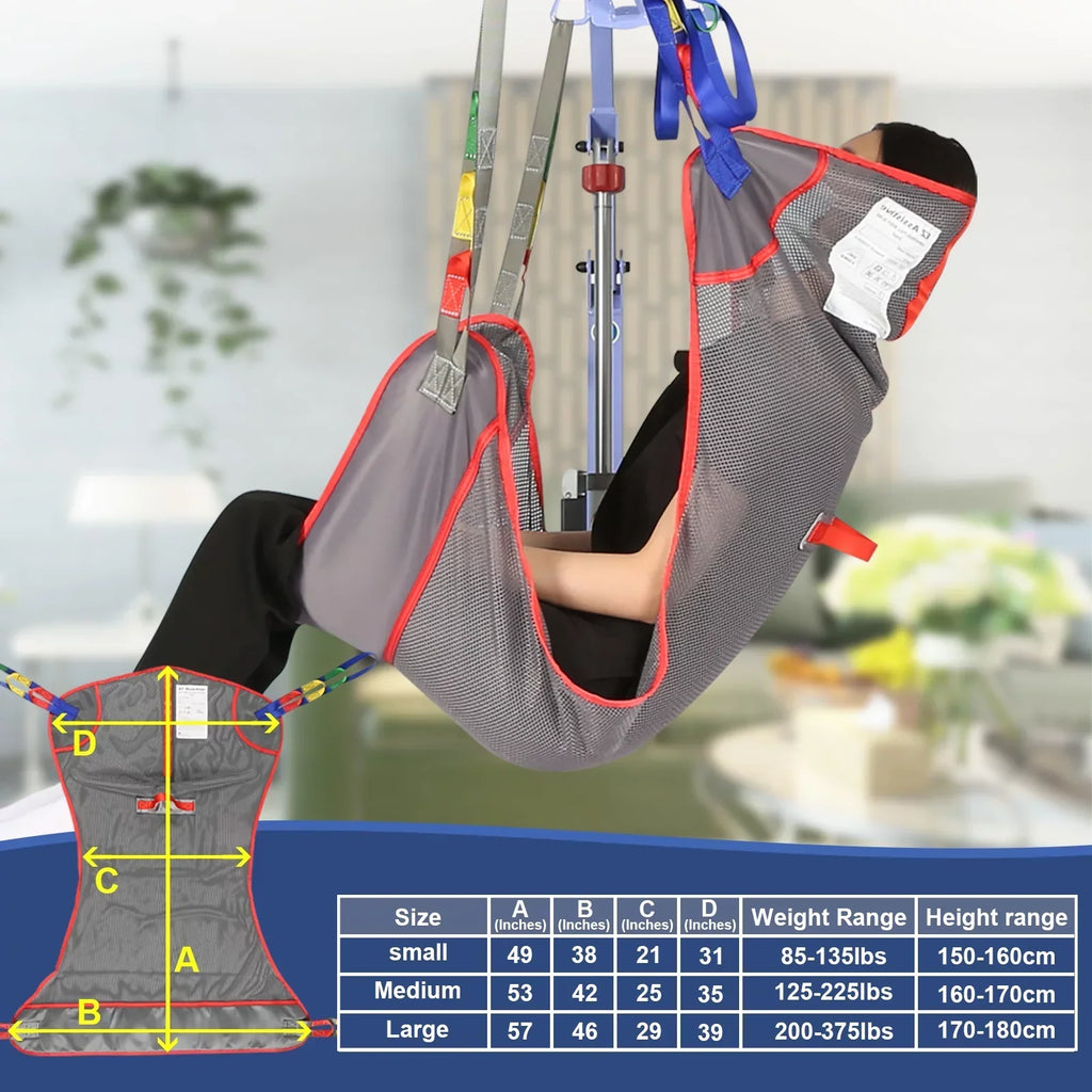 EZ Assistive Full Body Patient Lift Sling - Mesh Fabric, 500 lb, Sizes S/M/L