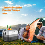 Costway 58 Quart Portable Electric Car Refrigerator Freezer - Dual Zone