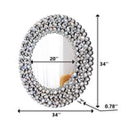 Round Crystal Accent Decorative Wall Mirror - 18/24/34 in