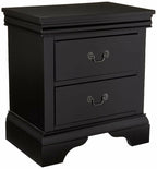 Black Louis Philippe Style California King Sleigh Bed With 2x Nightstands - 3pc Set