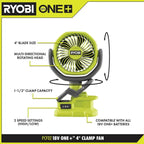 RYOBI ONE+ 18V Cordless 4 in. Clamp Fan - PCF02B
