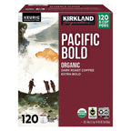 Kirkland Signature Organic Pacific Bold Dark Roast Coffee K-Cup Pods, 120-Count