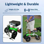 KneeRover Knee Scooter For Adults, 9-Inch Tires, Race Car Green - GO HYBRID