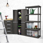 Sterilite Heavy-Duty 4 Drawer Plastic Storage Unit, Flat Gray