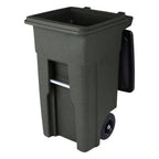 Toter 32 Gallon Greenstone Trash Can With Quiet Wheels And Attached Lid, 24.25 in D x 19.75 in W x 37.5 in H - ANA32-55410